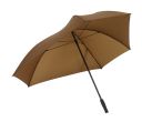 Parasol z włókna szklanego "Triangle" laska i szyny z włókna szklanego, kolce z tworzywa sztucznego, pokryty gumą czarny uchwyt, poszycie polyester-pongee 190T, 3 szerokie i 3 wąskie kliny, pasek spinający na rzep.