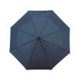 Męski parasol automatyczny "Lord" 3xskładana metalowa laska, szyny z metalu/włókna szklanego, drewniany, zaokrąglony uchwyt, poszycie: poliester-pongee ze specjalną wodoodporną powłoką, pasek spinający na rzep.