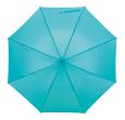 Parasol automatyczny "Lambarda" z metalową laską, szynami z włókna szklanego, metalowymi kolcami, uchwytem pokrytym gumą, z wbudowanym przyciskiem, poszycie poliester pongee ze specjalną wodoodporną powłoką, zapięcie na rzep