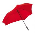 Parasol z włókna szklanego "Triangle" laska i szyny z włókna szklanego, kolce z tworzywa sztucznego, pokryty gumą czarny uchwyt, poszycie polyester-pongee 190T, 3 szerokie i 3 wąskie kliny, pasek spinający na rzep.