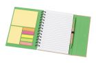 Notes "Magny" z blokiem w linie do pisania, 2 samoprzylepnymi naklejkami, 5 kolorami samoprzylepnych pasków, zawiera długopis, magnetyczne zamknięcie, z możliwością utylizacji.