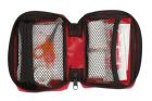 Apteczka "Guardian Pouch" z plastrami, dwoma bandażami, ściereczką, opatrunkami, plastrami w paskach, agrafkami, higienicznymi wilgotnymi ściereczkami, małą parą nożyczek, zapakowane w torbę na zamek.
