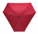 Parasol z włókna szklanego &quot;Triangle&quot; laska i szyny z włókna szklanego, kolce z tworzywa sztucznego, pokryty gumą czarny uchwyt, poszycie polyester-pongee 190T, 3 szerokie i 3 wąskie kliny, pasek spinający na rzep.