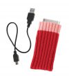 Podgrzewacz do rąk HEAT : dostarcza ciepło do 40°C po naciśnięciu przycisku, zasilanie poprzez kabel USB (długość ok. 32 cm.), z wbudowanym akumulatorem litowo-jonowym, wykonany z tworzyw sztucznych i aluminium.
