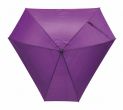 Parasol z włókna szklanego &quot;Triangle&quot; laska i szyny z włókna szklanego, kolce z tworzywa sztucznego, pokryty gumą czarny uchwyt, poszycie polyester-pongee 190T, 3 szerokie i 3 wąskie kliny, pasek spinający na rzep.