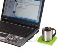 Podgrzewacz do kubka na USB "Heat it" płyta grzewcza ze stali nierdzewnej, 3 porty, wersja 2.0, przycisk ON / OFF, czerwone światło i kabel USB (długość ok. 100cm) w zestawie.