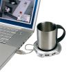 Podgrzewacz do kubków podłączany do USB, z 4 portami USB.