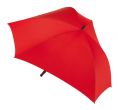Parasol z włókna szklanego "Triangle" laska i szyny z włókna szklanego, kolce z tworzywa sztucznego, pokryty gumą czarny uchwyt, poszycie polyester-pongee 190T, 3 szerokie i 3 wąskie kliny, pasek spinający na rzep.