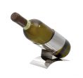 Designerski stojak na wino HELIX solidnej jakości, wykonany z polerowanej stali nierdzewnej.