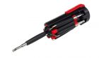 Zestaw śrubokrętów "6in1" : z 5 składanymi kluczami torx, śrubokrętem krzyżakowym i płaskim, wbudowaną latarka z 4 diodami LED, przełącznik on/ off, klip, zapakowany w pudełko.