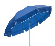 Słoneczny i plażowy parasoll &quot;Aloha&quot; : 2-częściowa laska metalowa z przegubem obrotowym, metalowe szyny, plastikowe kolce, poszycie poliester, segmenty parasola z szerokimi falbanami, poliestrowa torba w kolorze poszycia.