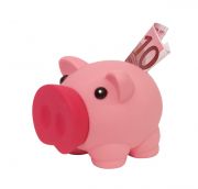 Skarbonka w kształcie świnki &quot;Money Collector&quot; ze zdejmowanym pyszczkiem do wyjmowania pieniędzy oraz otworem na monety umieszczonym na plecach.