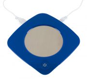 Podgrzewacz do kubka na USB &quot;Heat it&quot; płyta grzewcza ze stali nierdzewnej, 3 porty, wersja 2.0, przycisk ON / OFF, czerwone światło i kabel USB (długość ok. 100cm) w zestawie.