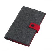 Filcowe etui na wizytówki &quot;Edition&quot; zapinane na zatrzask, posiada kieszonki na wizytówki i główną kieszeń zapinaną na zamek.