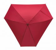 Parasol z włókna szklanego &quot;Triangle&quot; laska i szyny z włókna szklanego, kolce z tworzywa sztucznego, pokryty gumą czarny uchwyt, poszycie polyester-pongee 190T, 3 szerokie i 3 wąskie kliny, pasek spinający na rzep.