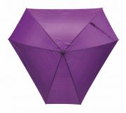 Parasol z włókna szklanego &quot;Triangle&quot; laska i szyny z włókna szklanego, kolce z tworzywa sztucznego, pokryty gumą czarny uchwyt, poszycie polyester-pongee 190T, 3 szerokie i 3 wąskie kliny, pasek spinający na rzep.