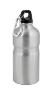 Bidon BOTTICELLO , wykonany z aluminium: z karabinkiem, poj. 0,5 litra, w zestawie zamykany worek z neoprenu do chłodzenia.