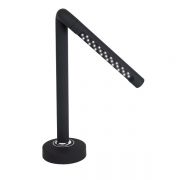 Lampa na biurko ILLUMINATION : indywidualnie regulowane ramię obrotowe z 25 diodami LED, płynna regulacja ściemniania, włączanie/ wyłączanie przez dotyknięcie podstawy, zasilanie 230V i kablem USB (długość ok. 182 cm), powierzchnia gumowana.