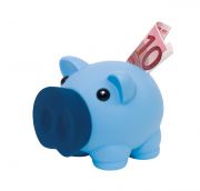Skarbonka w kształcie świnki &quot;Money Collector&quot; ze zdejmowanym pyszczkiem do wyjmowania pieniędzy oraz otworem na monety umieszczonym na plecach.
