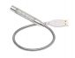 Latarka  USB  "Flexi" z 5 białymi diodami LED, złączem USB i elastyczną szyjką, pakowane w ozdobne pudełko.