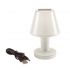 Lampa słoneczna "Illumination" z białą podstawą i kolorowym kloszem, panel słoneczny na górze, możliwość naładowania poprzez kabel USB (ok.. 62cm. długości), zawiera baterie akumulatorowe, zapakowana w pudełko na prezent.