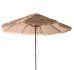 Ogrodowy i plażowy parasol "Hawaii" : średnica ok. 268 cm zapewnia dużo cienia, z dwuczęściową, drewnianą laską (średnica 3,8 cm) i drewnianymi szynami, sznurkowy system otwierania, wodoodporne poszycie poliestrowe przypominające słomę, bez stoj
