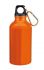 Aluminiowa butelka "Transit" z karabińczykiem w kolorze butelki i zamknięcie na plastikowy zatrzask, poj. 400 ml.