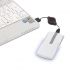 Mysz optyczna "Shine" z rolowanym kablem USB (80 cm długości) i kółkiem do przewijania. Po podłączeniu myszy do komputera zapalają się niebieskie światełka po bokach.
