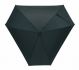 Parasol z włókna szklanego "Triangle" laska i szyny z włókna szklanego, kolce z tworzywa sztucznego, pokryty gumą czarny uchwyt, poszycie polyester-pongee 190T, 3 szerokie i 3 wąskie kliny, pasek spinający na rzep.