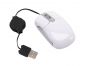 Mini mysz USB INPUT biały/sreb