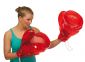 Rękawice bokserskie "Knock out" , nadmuchiwane, zawierają wentyle i taśmy do wiązania rękawic.