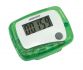 Krokomierz "Easy Run" z wyświetlaczem LCD pokazującym odległość w km, czas w minutach, ilość kroków, spalone kalorie, pokryty gumą włącznik/wyłącznik, z klipem do paska z tyłu.