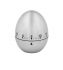 Minutnik KITCHEN-EGG : 60-minutowa skala, stylowy kształt jajka z czarnymi cyframi na polerowanym metalu.