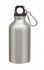Aluminiowa butelka "Transit" z karabińczykiem w kolorze butelki i zamknięcie na plastikowy zatrzask, poj. 400 ml.