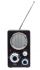 Radio "Frequency" , składana antena, złącze do podłączenia urządzeń zewnętrznych np. słuchawek lub mp3, czerwona dioda LED (zasilanie) i niebieska na panelu częstotliwości, komora na baterie z tyłu urządzenia, pakowane w pudełko.