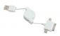 Adapter "Multi charge" do ładowania urządzeń elektronicznych, takich jak telefony komórkowe, smartfony, ze zwijaczem, długość rozwiniętego kabla ok. 77 cm.
