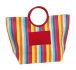 Torba plażowa "Stripes" : z przestronną główną kieszenią z zapięciem na zatrzask, dodatkową wewnętrzna kieszonką, kieszenią z przodu                            i okrągłymi uchwytami.