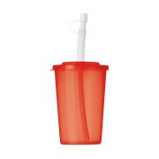 Kubek ze słomką, plastik 450ml