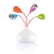 4 portowy hub USB w kształcie kwiatków z diodą LED, porty w kolorach pomarańcz, błękit, róż, zieleń