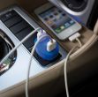 Przenośna ładowarka samochodowa z dwoma wyjściami USB: 5V/800mA oraz 5V/1.2A