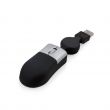 Mini mysz USB z czarnym chowanym przewodem