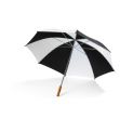 Parasol golfowy z metalowym trzonem, drewnianą rączką, zamknięcie na rzep