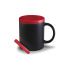 Kubek 300 ml z czarnym panelem do rysowania, w zestawie 2 kredy