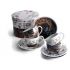 Zestaw 4 filiżanek do espresso 80 ml z podstawkami