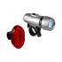 Zestaw 2 lampek rowerowych, przednia lampka 5 LED z 3 funkcjami i tylna lampka 4 LED z 7 funkcjami