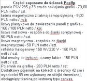 Części zapasowe do ścianek PopUp